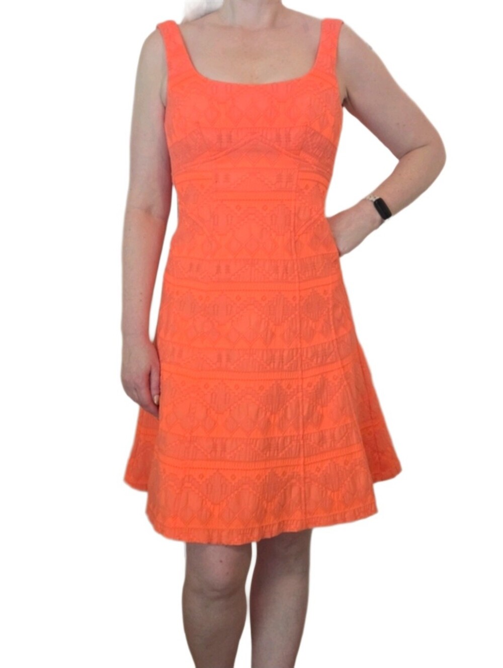 Nanette Lepore Neon Orange Structured Dress 0 - Picture 1 of 14